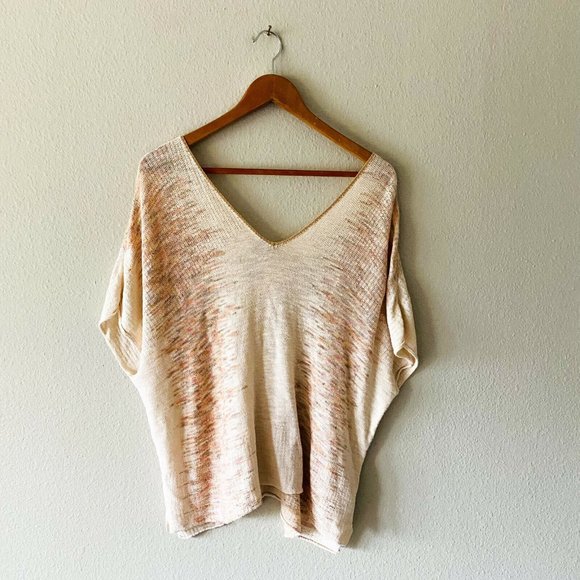 Free People Tops - Free People boho linen cotton blend cream pullover tunic size S